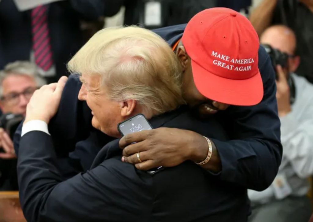 west hugs trump